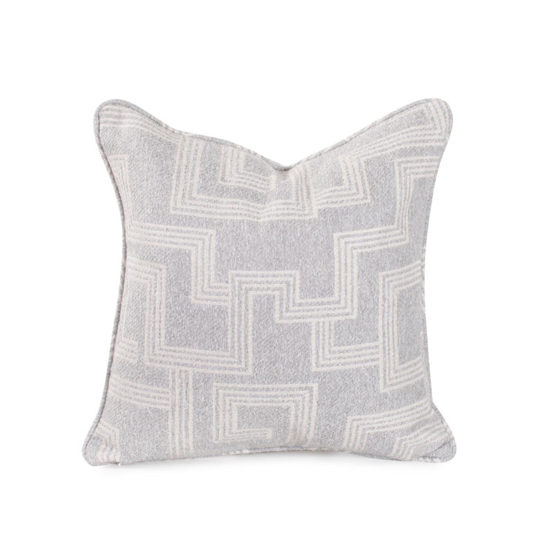 Indoor/Outdoor Pillow Syros Fog, 20"H x 20"W, Gray Striped, Square