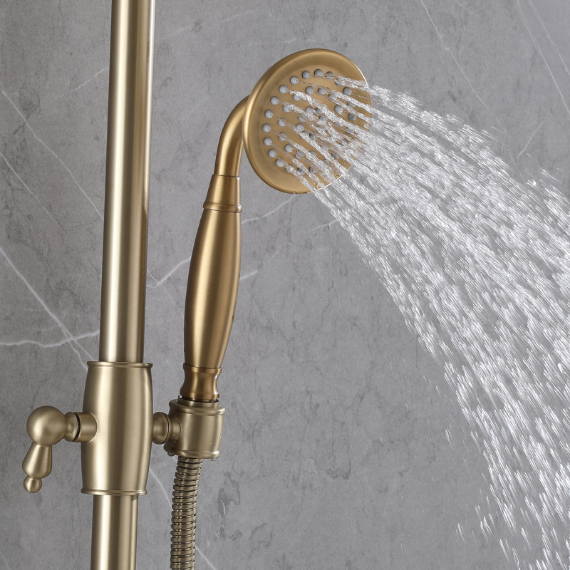 Adjustable Shower Head 1.8 GPM GPM, Brushed Gold