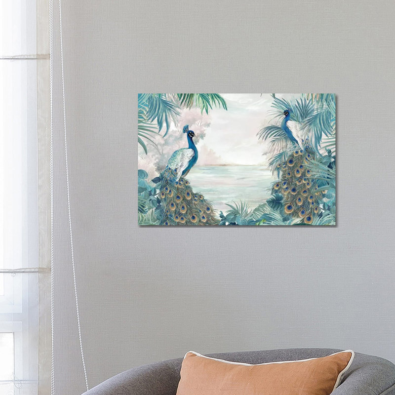 Indian Peafowls - Print on Canvas, Wrapped Canvas, 66.04 cm H x 45.72 cm W x 1.91 cm D