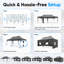 Quictent 3x6m Commercial Pop Up Gazebo with Sloped High Peak, Heavy Duty Event Shelter with Mesh Window Sides for Backyard, Parties, Vendor Booths-Navy-125331245