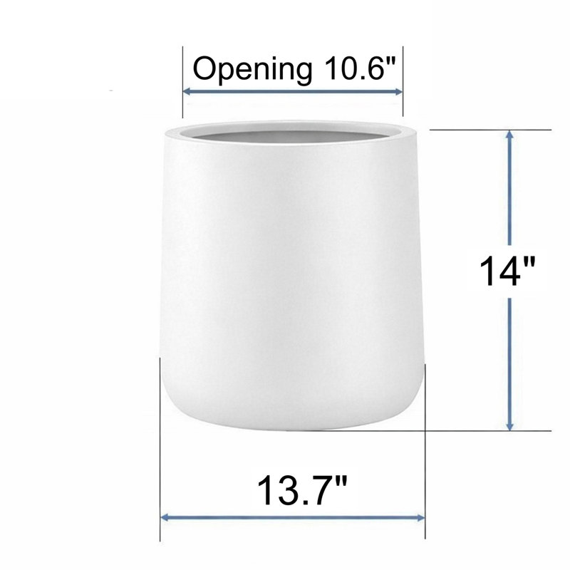 Pot à fleurs d'intérieur / extérieur moyen Kico Nest Hute de 14 po x P 13,7 po Kute Nest - blanc Santorini, Blanc Santorini