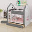 Lit superposé House avec tiroirs de rangement, tablettes et bande lumineuse, design moderne-438960157-438578895