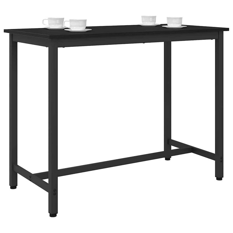 Metal Base Dining Table, Black Oak, 76.5cm H x 100cm W x 50cm D