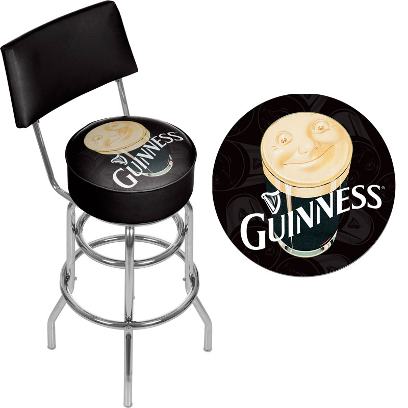 Swivel Upholstered Counter Stool with Metal Frame