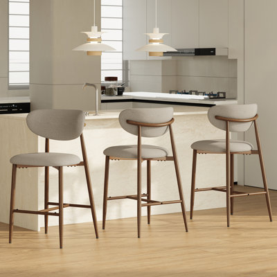 Westhampton Upholstered Counter Stool with Solid Metal Frame