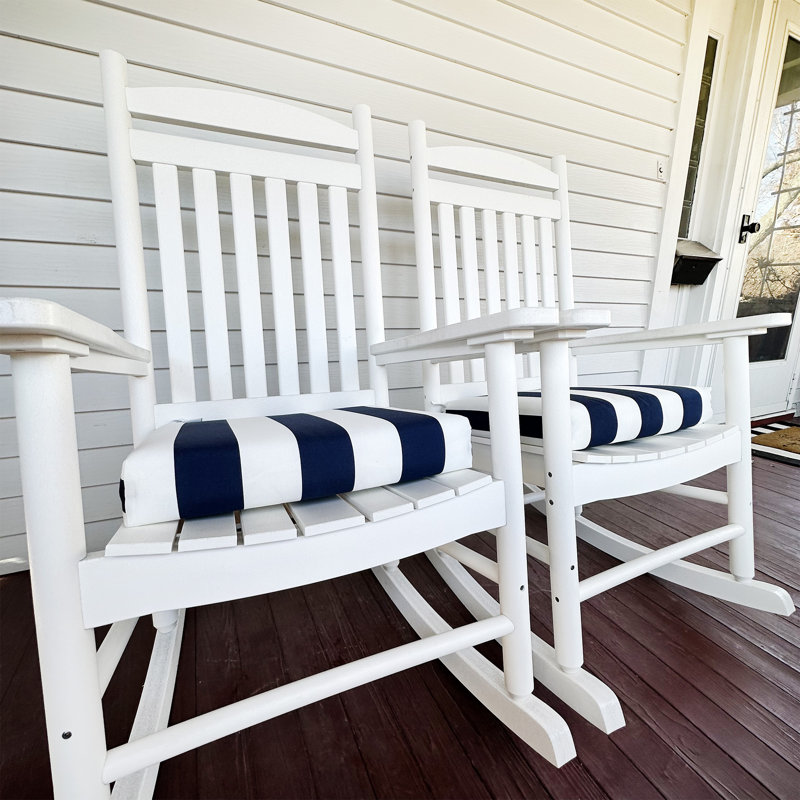 Island Umbrella Outdoor Seat Cushion, Navy & White, Navy/White