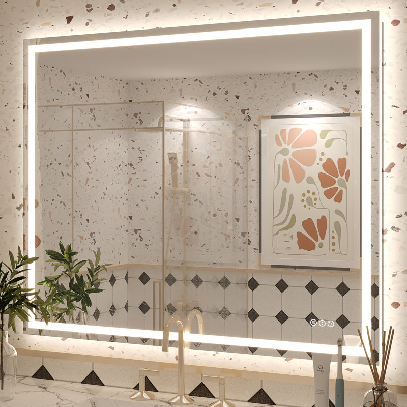 Miroir de salle de bain Molly Framelss, 44 po x 36 po, Transparent
