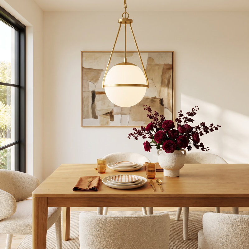 Romo 1-Light Pendant in Natural Brass, Natural Brass