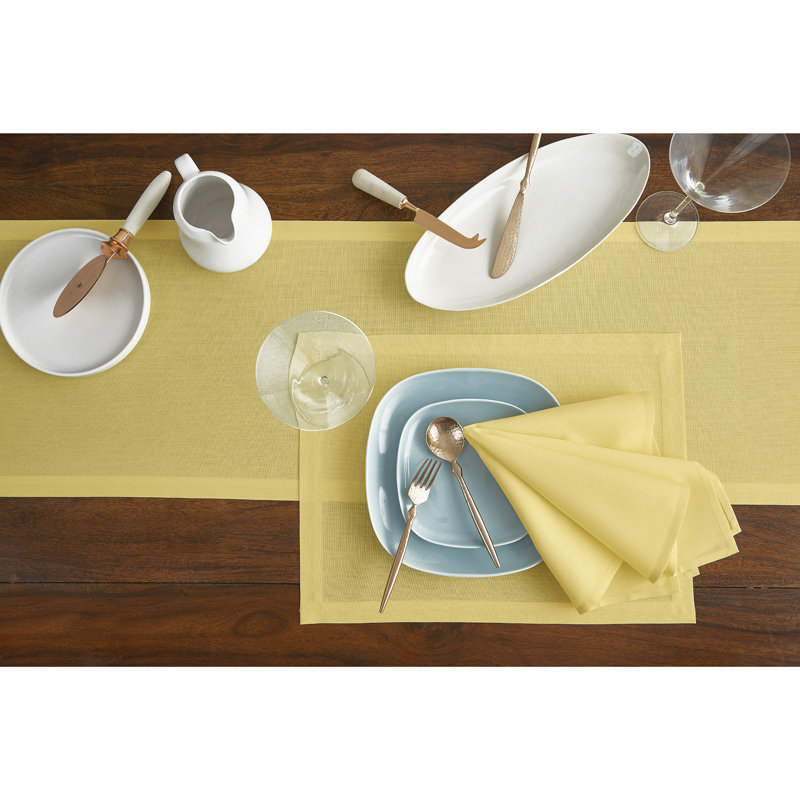 Dru Cotton Linen Dinner Napkins, Yellow