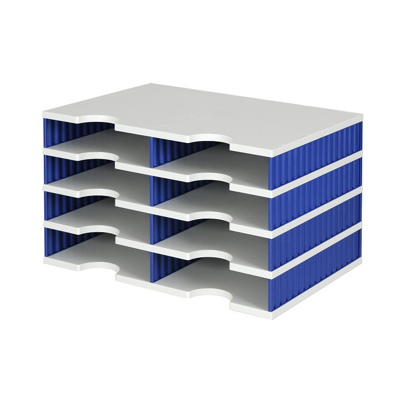 29.3cm H x 48.5cm Desk File Pedestal, Grey/Blue