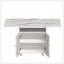 Table de salle à manger pliante en bois de 47 po avec support de rangement et armoire, table d'entrée amovible à 6 roulettes, îlot de cuisine en marbre blanc, table d'appoint et table basse Polyvalente