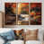 Toile avec cadre flottant brun