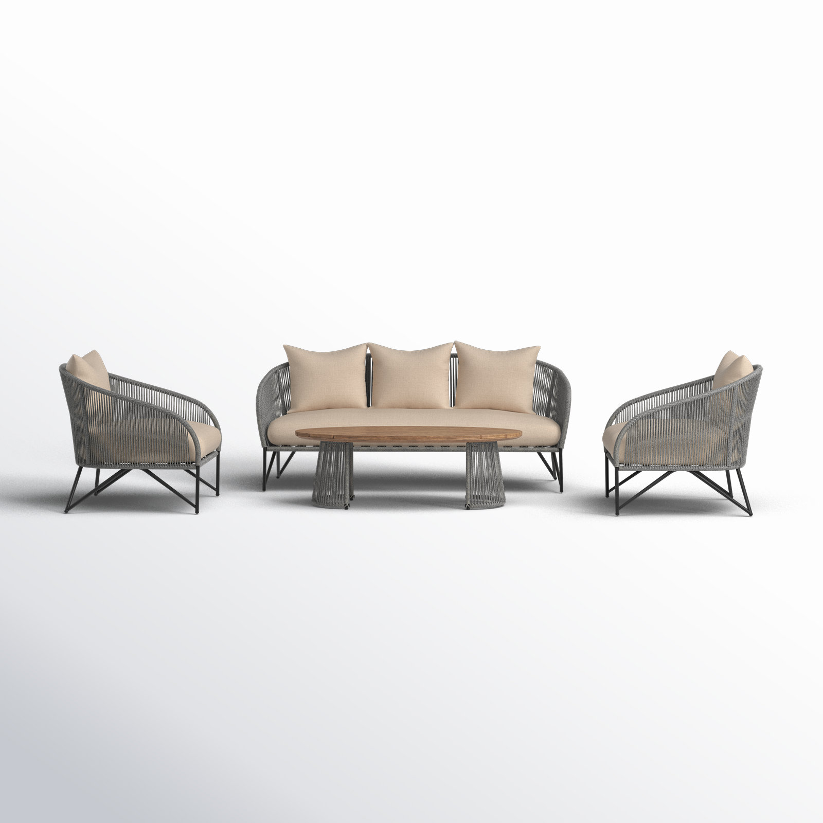 Elvie 5 - Person Patio Conversation Set with Cushions
