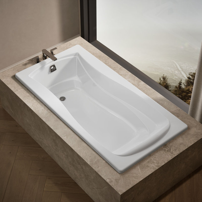 Mariposa 72" x 36" Drop in Soaking Bathtub, White