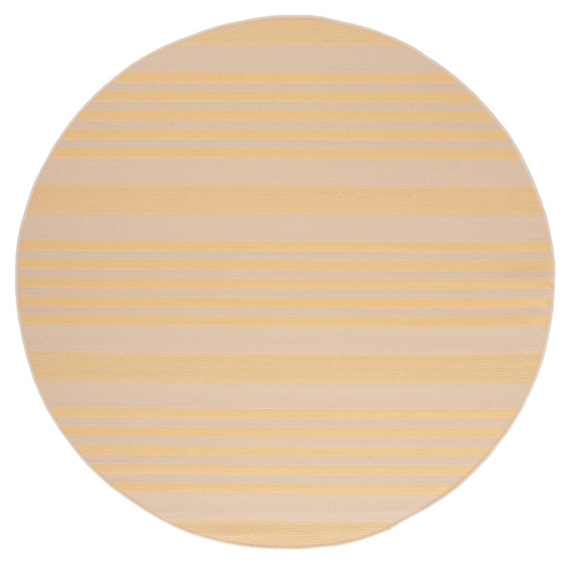 Alitsia Performance Striped Indoor/Outdoor Area Rug, Round 6'7"