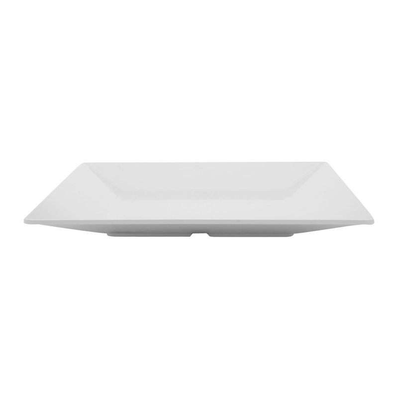 GET ML-90-W Melamine Break-Resistant Square Dinner Plate, 12", White