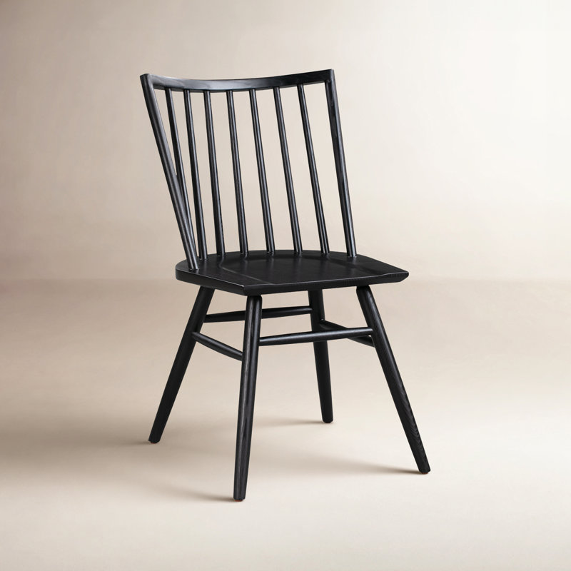 Chaise en bois massif Shania, Noir