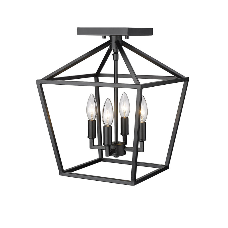 Plafonnier semi-encastré 4 lumières noir mat, Matte Black