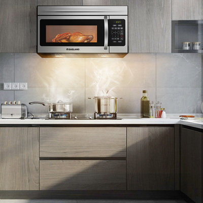 Gasland 1,9 cu. Pi. Four à micro-ondes à hotte intégrée de 30 po Otr1902s, au-dessus du four à micro-ondes, 1000 watts, ventilateur d'extraction de 400 pi³ / min et lumière DEL, plateau tournant en verre de 13,5 po, acier inoxydable
