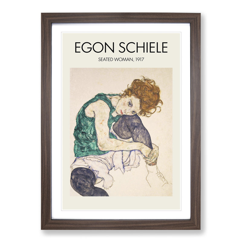 Seated Woman Vol.1 by Egon Schiele - Picture Frame Graphic Art, 65cm H x 48cm W x 2cm D