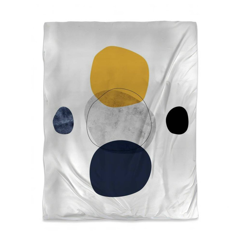 Polyester Sateen Duvet Cover, Twin Duvet, Blue Spheres