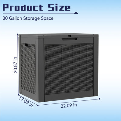 30-gal Water Resistant Resin Lockable Deck Box