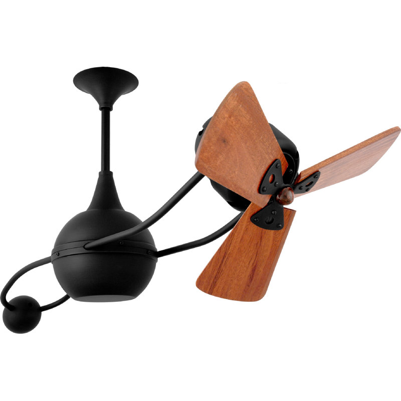 44" Brisa 2000 3 Wooden Blade Rotational Ceiling Fan, Brushed Nickel, No