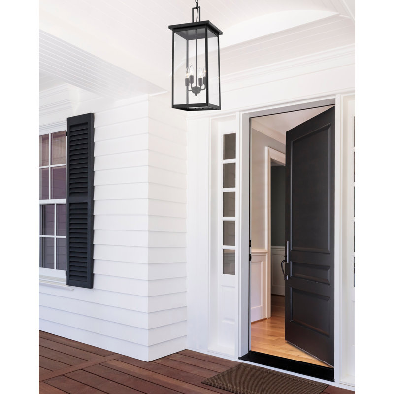 Luminaire suspendu d'extérieur 4 lumières 11 po Osakis, Noir thermolaqué