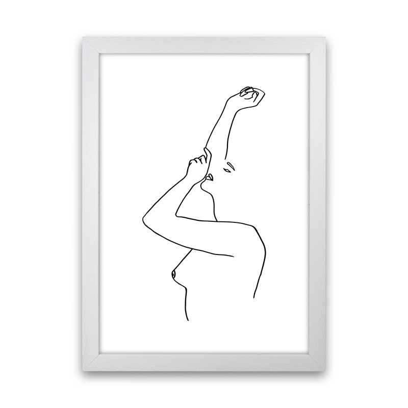 Female Reaching Up - Print, White Frame, 63cm H x 46cm W x 3cm D