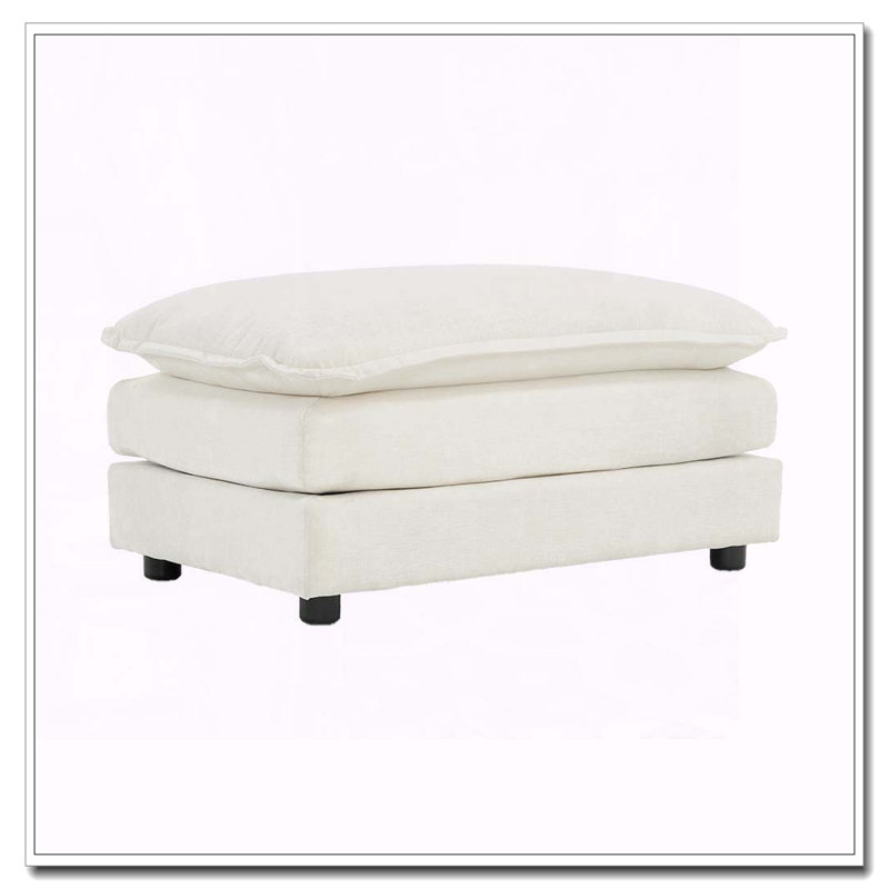 Repose-pieds en chenille, Blanc