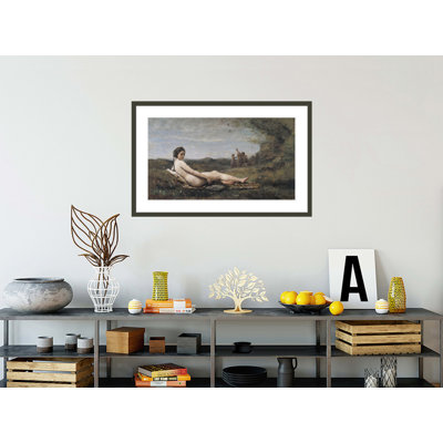 Repose par Jean-Baptiste-Camille Corot - Impression Giclée sur cadre