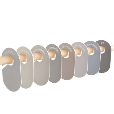 Ensemble de 8 diviseurs de garde-robe pour 3 bébés (nouveau-né à 24 mois) - Beige et gris