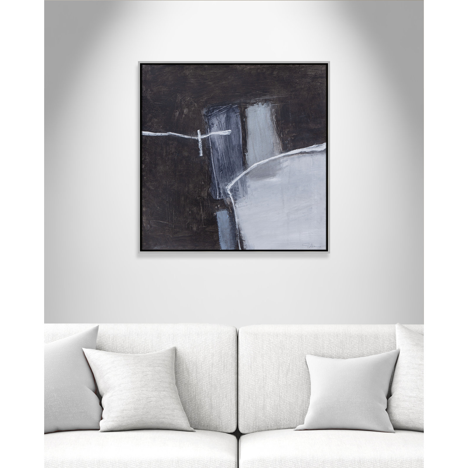 Graphite Gemstones Collection "Graphite Gemstones I" Print, Silver, 31.5" H x 31.5" W