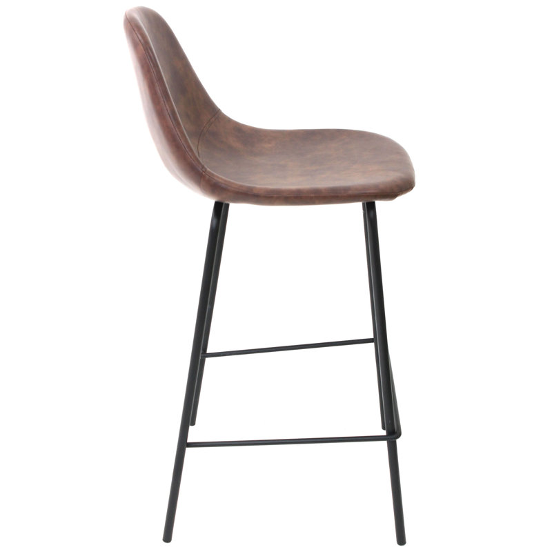 Tabouret de comptoir rembourré de 25,5 po Marrugo, Brun
