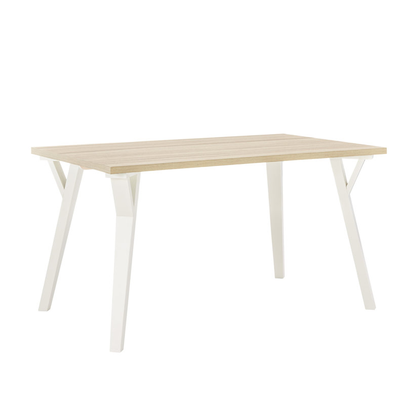 Table de salle à manger en chêne massif et blanc Contemporary