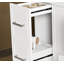 Le meuble-lavabo comprend un lavabo en céramique, un cadre en bois massif avec des portes à fermeture en douceur et des tablettes réglables, et 3 tiroirs, y compris un tiroir à double profondeur pour un sèche-cheveux.