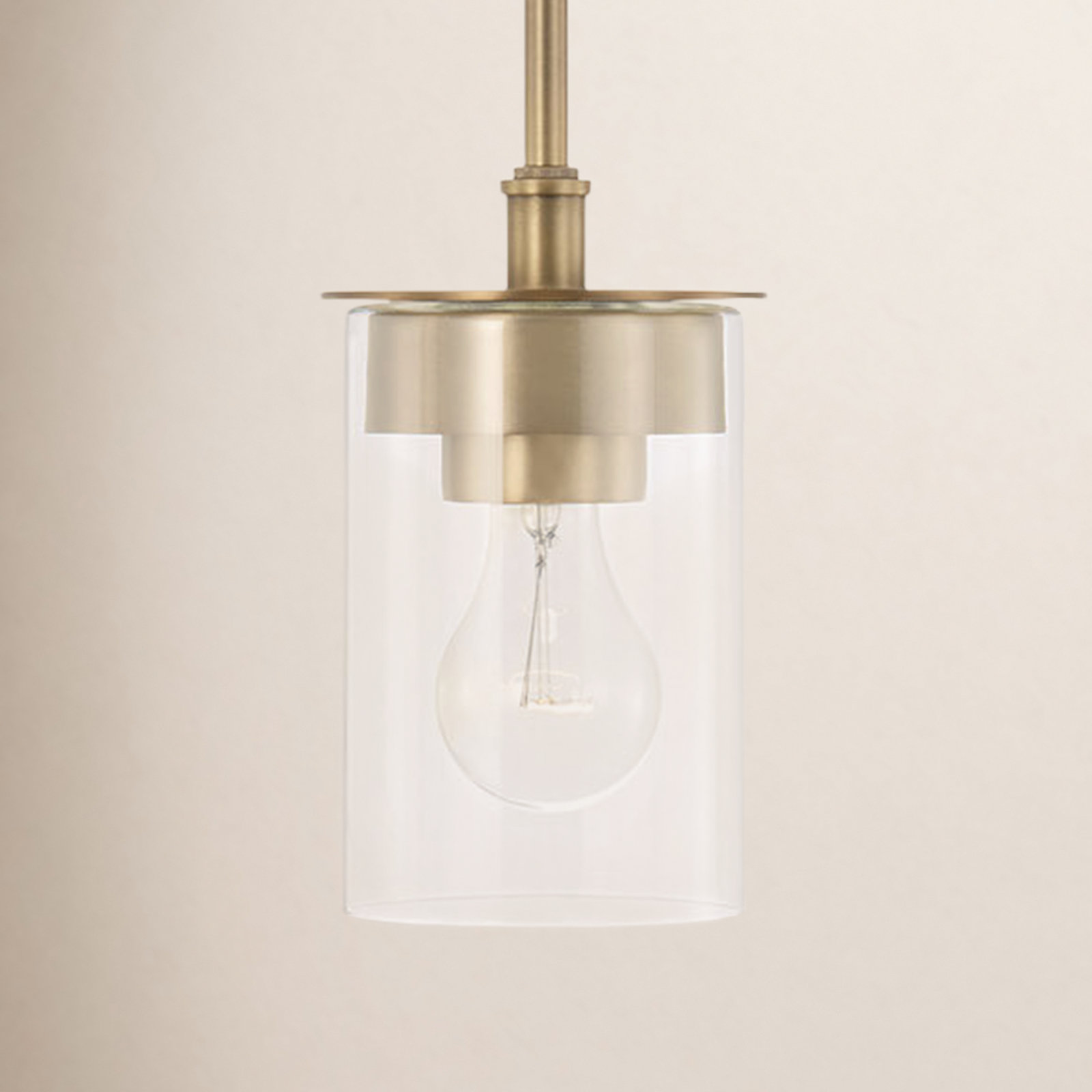 Eline Single Light Mini Pendant, Aged Brass