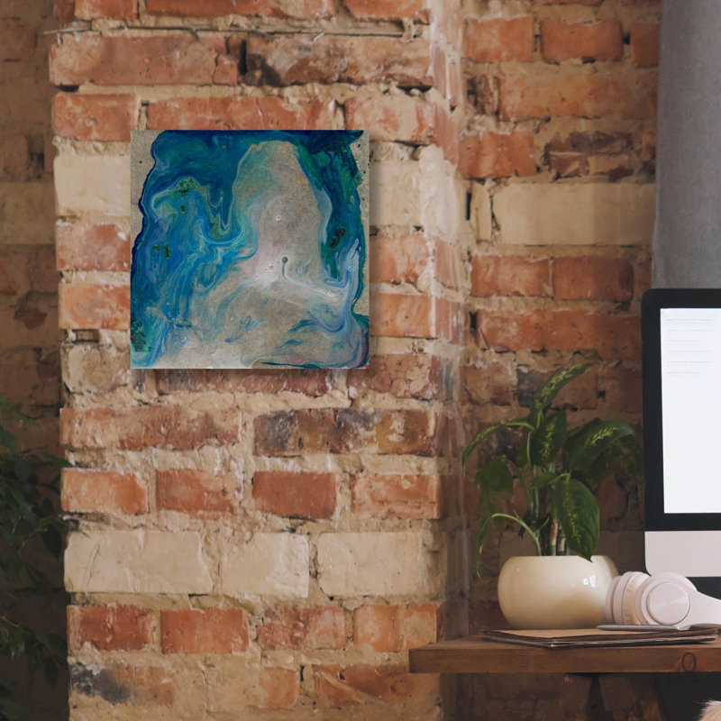 «Barrier Island 2» par Alicia Ludwig, art mural sur toile, H 12 po x l 12 po x P 0,75 po