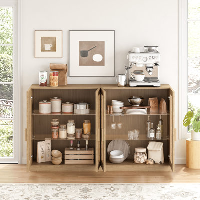 Wood Sideboard Storage Buffet 2 Doors Buffet Cabinet