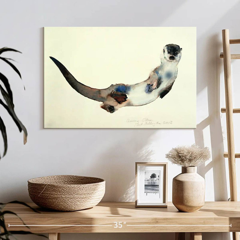 Curieuse loutre, H 16 po x l 24 po