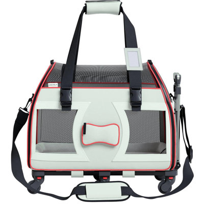 Katziela Cianan Pro Pet Carrier  Removable Wheels and Telescopic Handle