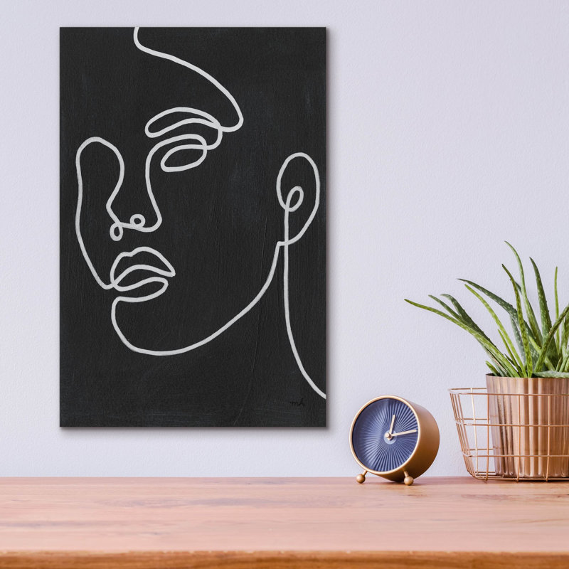 «About Face 2 BW» par Moira Hershey, art mural en verre acrylique, H 16 po x l 12 po x P 0,13 po