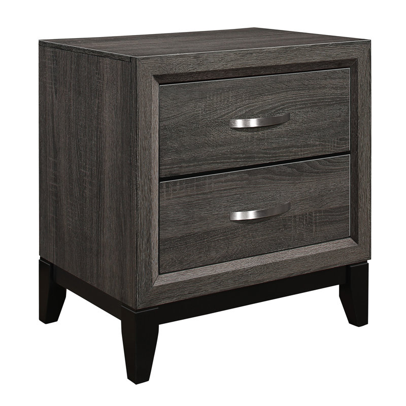 Mobilier de chambre à coucher à tiroirs en queue d'aronde de style contemporain avec finition grise et 1 pièce