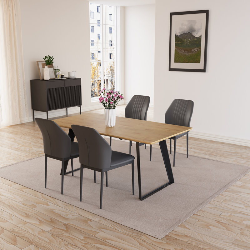 4 - Person Drop Leaf Dining Set, Black