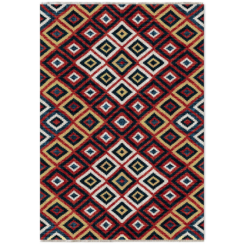 Tapis rectangulaire Zyir avec envers antidérapant, Rectangle 3 pi 4 po x 6 pi 7 po