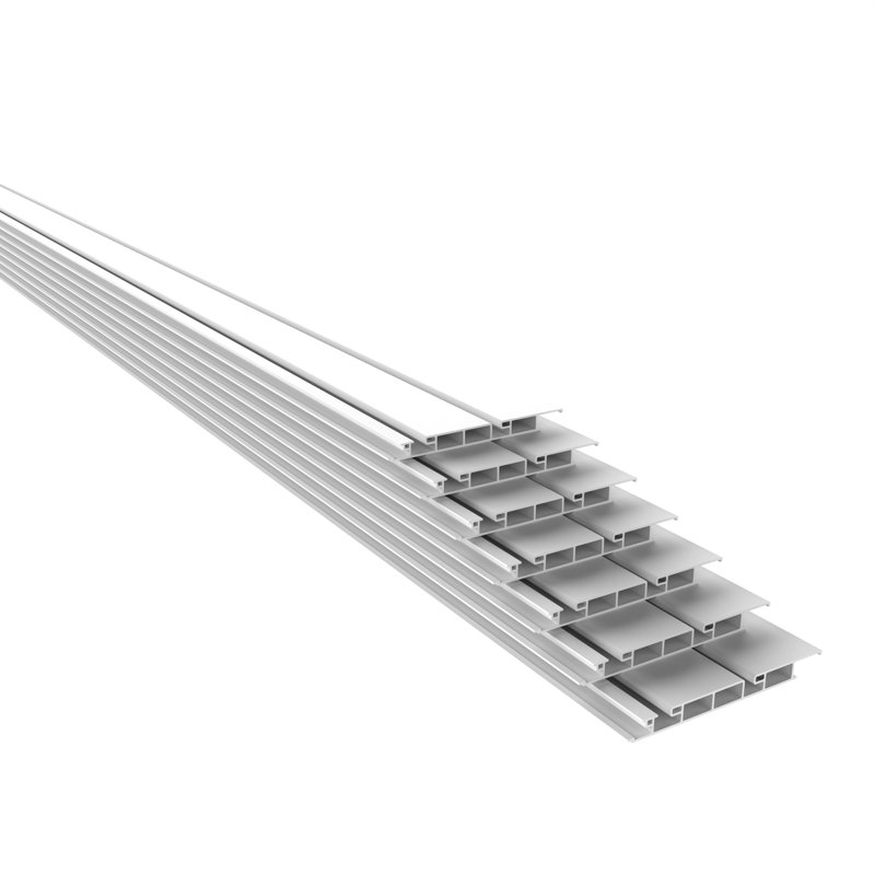 4 ft. H x 8 ft. W PVC SlatWall Panel Kit in White (7-Pack), White