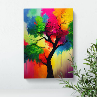 Colourful Abstract Tree No.3 - Wrapped Canvas