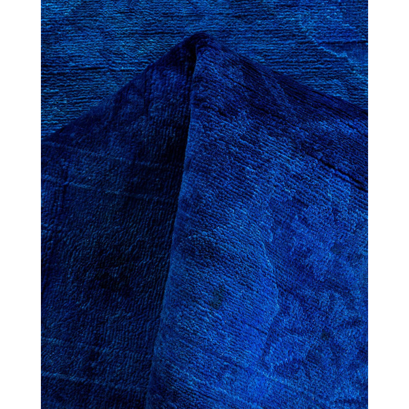 Tapis bleu / bleu marine 2 pi 7 po x 18 pi 5 po Overyed One-of-a-Kind
