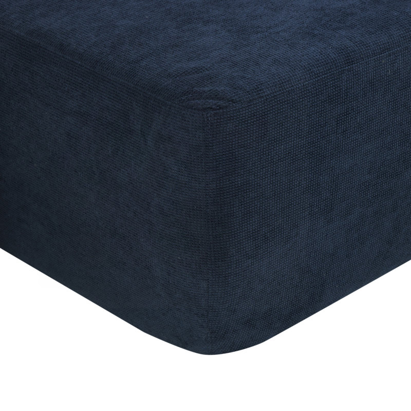 Canapé modulaire 85 po en forme de L avec tissu en lin de coton et sans assemblage, Bleu