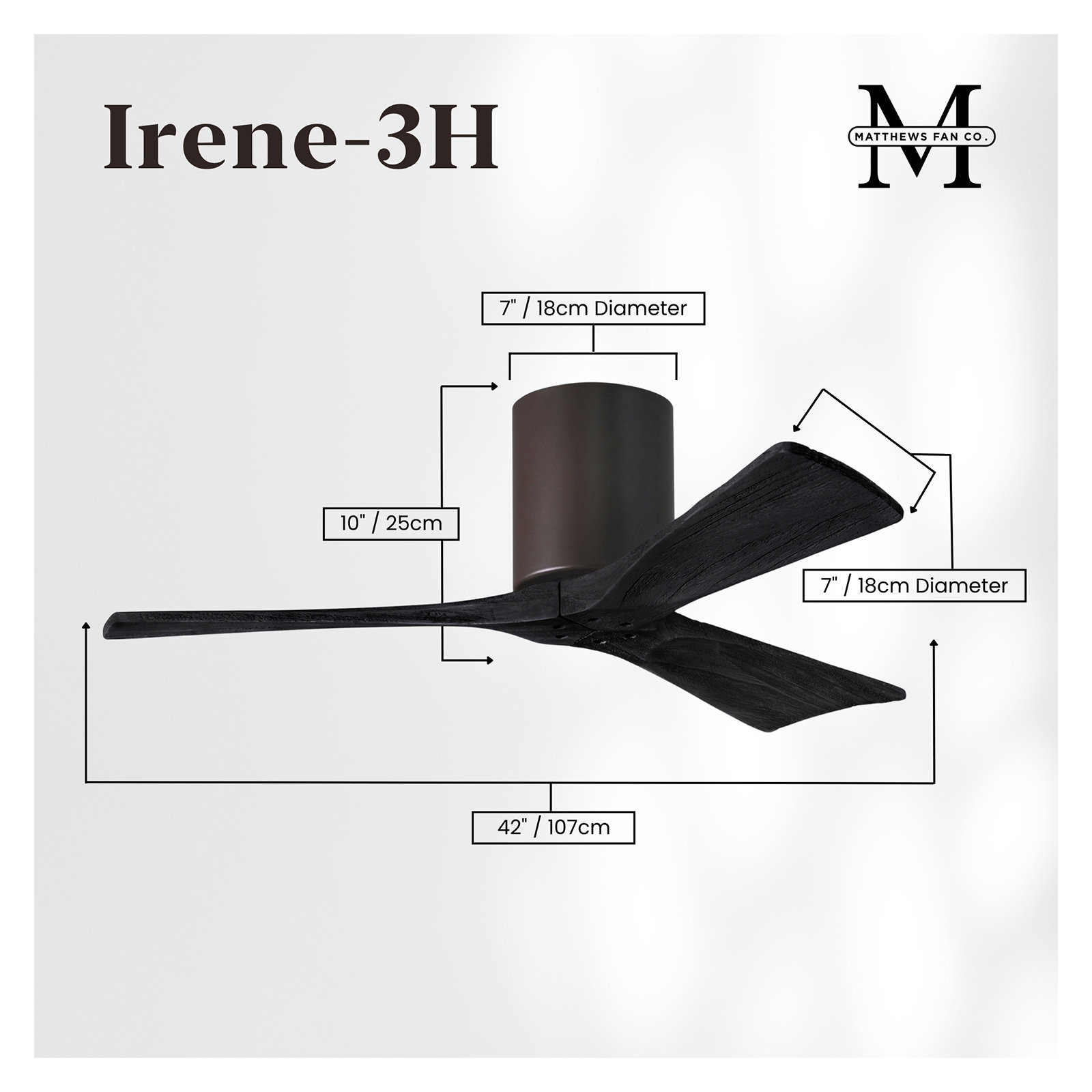 Olivier 3 Blade Ceiling Fan, Textured Bronze, Matte Black, 42"